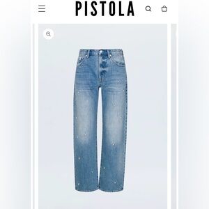 Pistola Lexi Mid Rise Bowed Straight Jeans